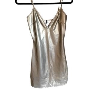 Blanc Reflective Silver‎ Mini Dress Small Club Rave Taylor Swift Beyoncee